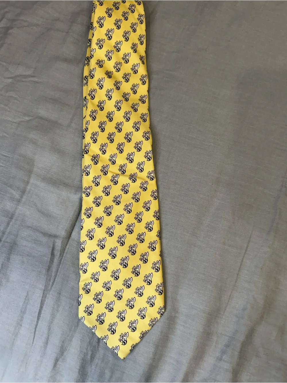 Yellow Hornet Patterned Men's Tie - Classic Bright Dress Tie
